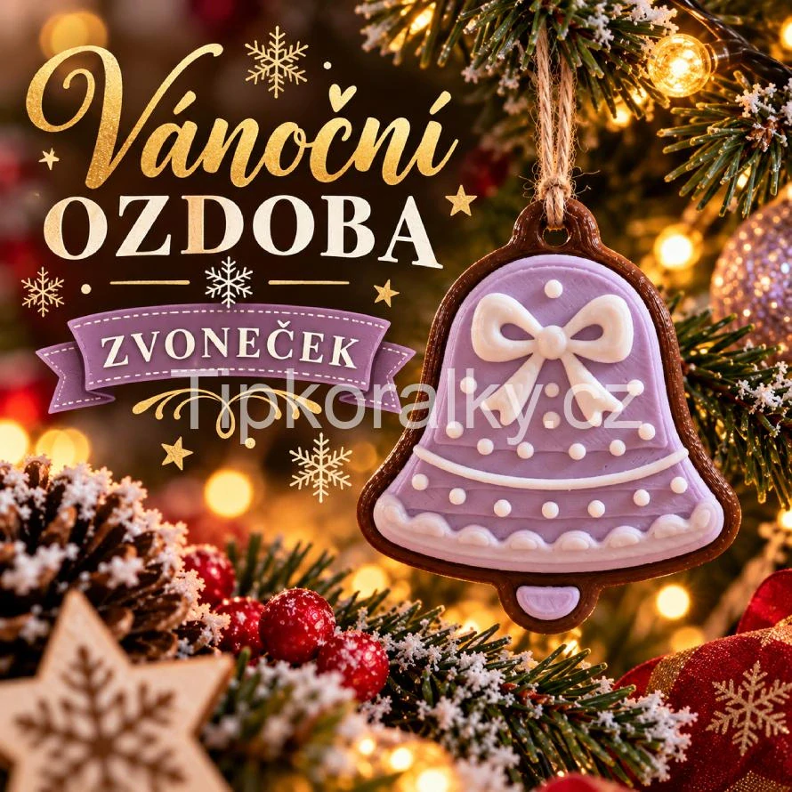 Vánoční ozdoba - perníček poleva - Zvoneček