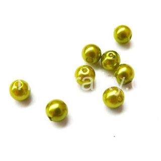 Akrylátové perly ABS 6mm - sv. olivově zelené