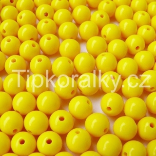 Akrylové korálky 8mm - žluté