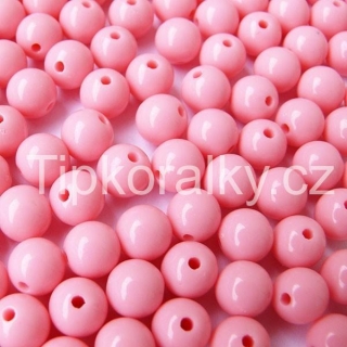 Akrylové korálky 8mm - růžové
