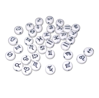 Zvěrokruh korálky 7x4 mm - bílá