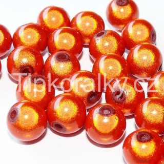 Akrylový korálek 3D - oranžový
