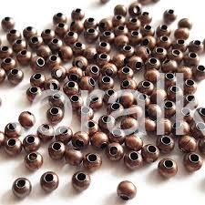 Kovové korálky 3mm - staroměď
