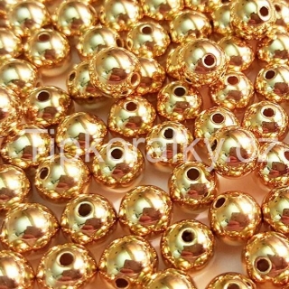 Akrylové kuličky 8mm - zlato-růžová
